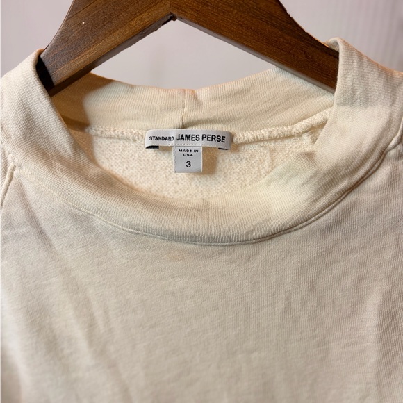 James Perse Soft Cream Pullover Sweatshirt Size 3 - Picture 4 of 5